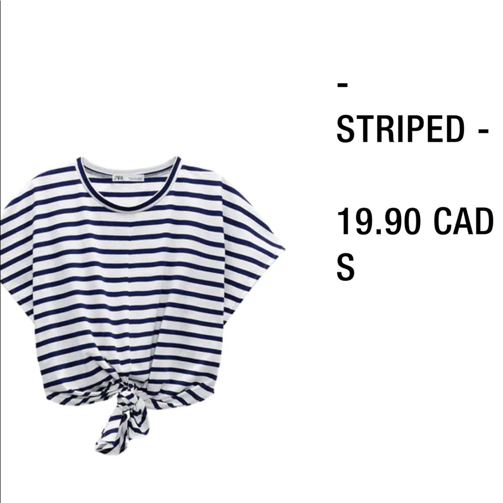 Adorable cropped tie-front Zara top